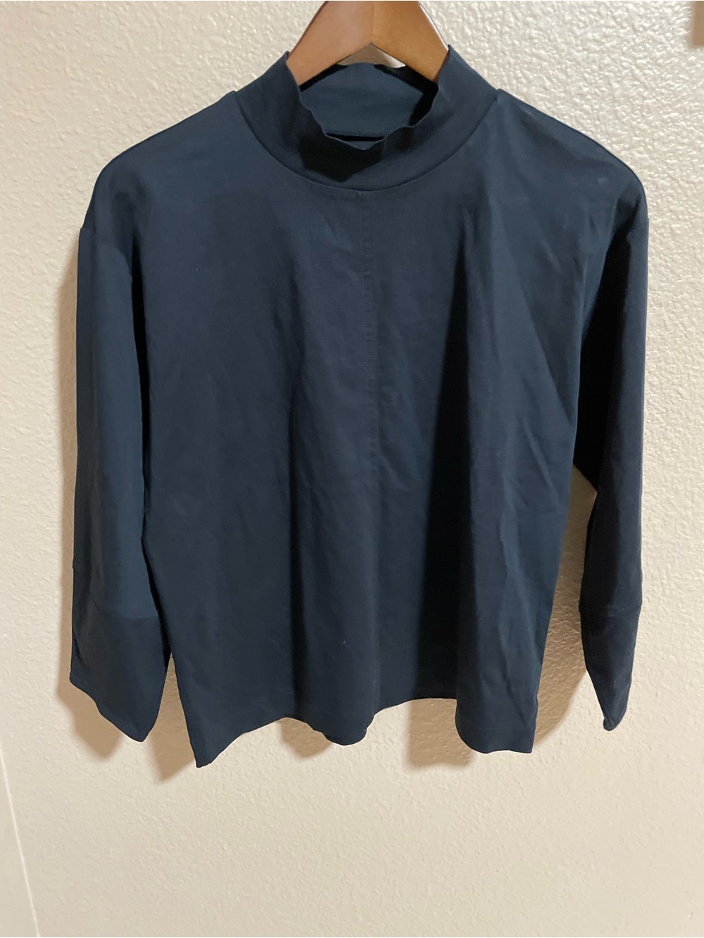 Everlane women’s black Mock Neck Long Sleeve Tee
